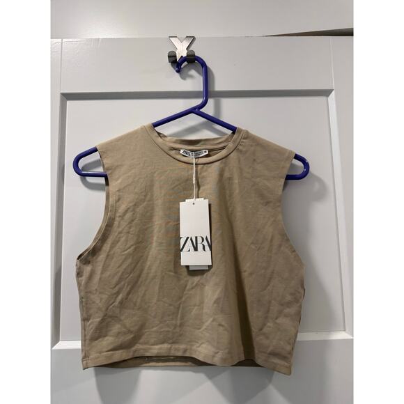 Zara Tops - Zara Tan Boxy Tan Tank Top NWT Large